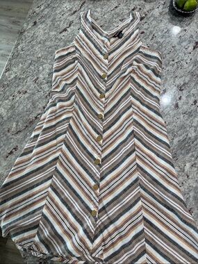 Sherpa Striped Maxi Dress in multi color -Size large
